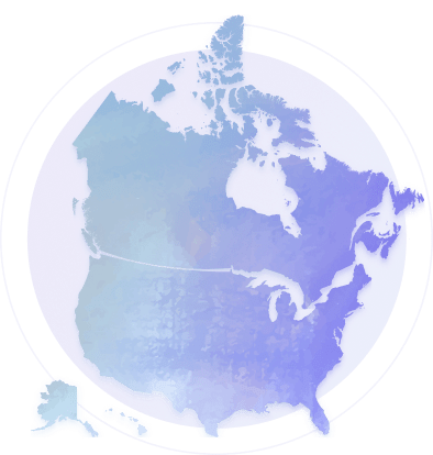 Watercolor image of North America